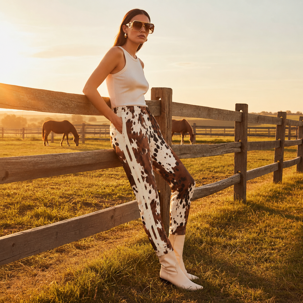 Cowhide - Cream - Woman's Joggers