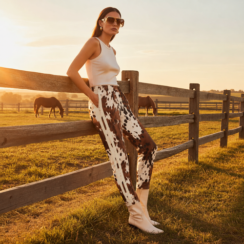 Cowhide - Cream - Woman's Joggers